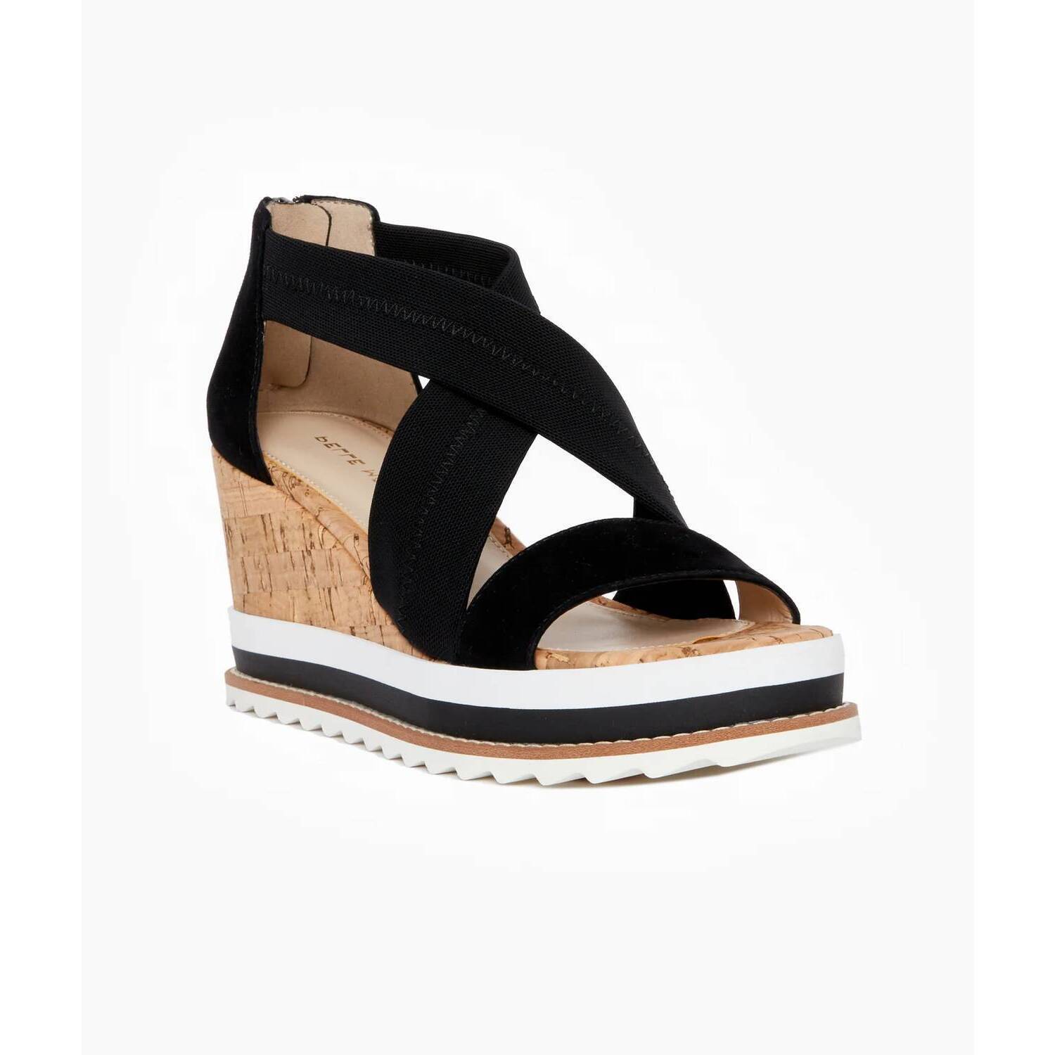 New Pelle Moda Women's Medina Wedge Sandals In Black